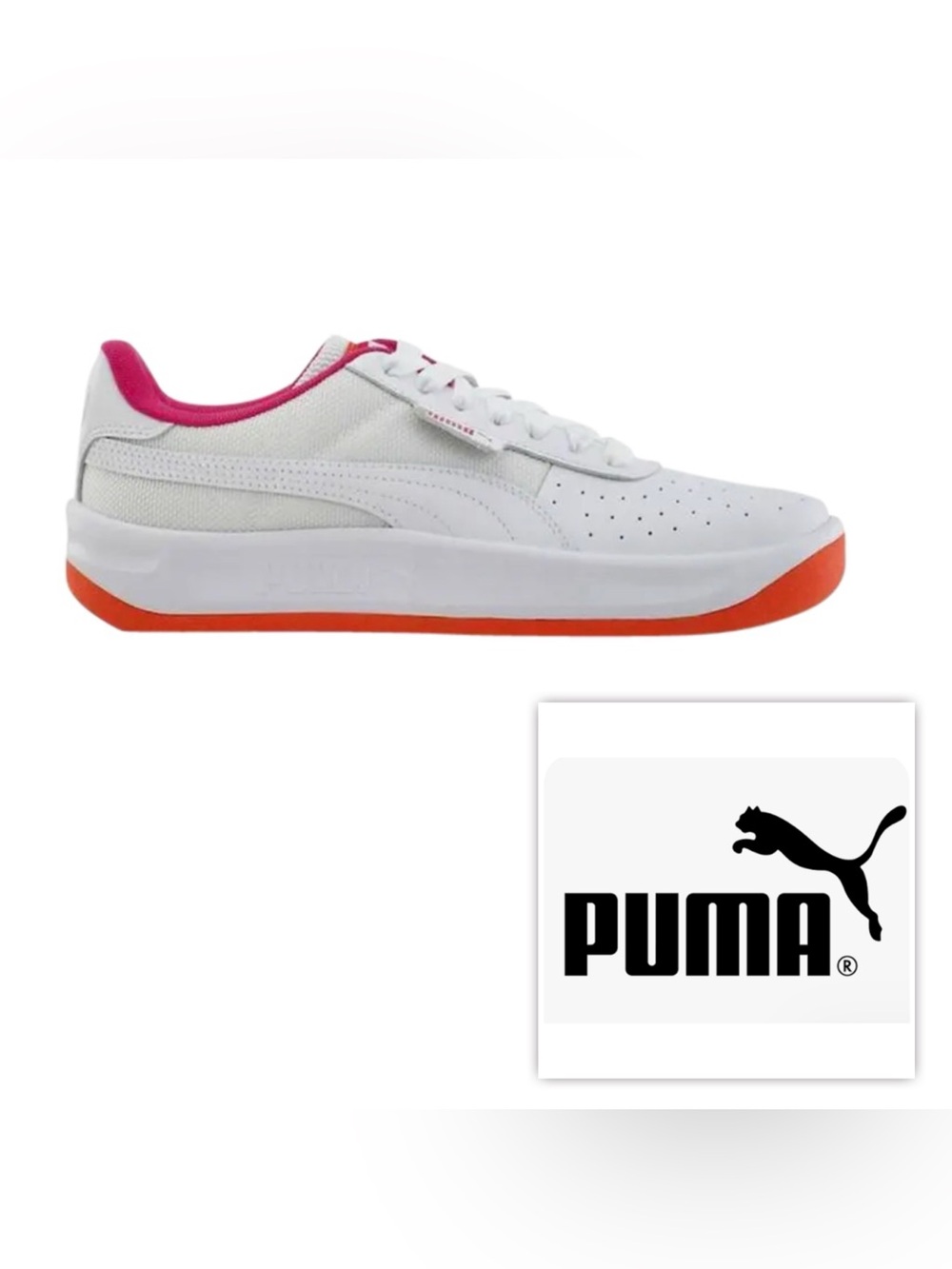 NEW Puma Women 8 California White Leather Athletic Casual Shoes sneakers Trainer